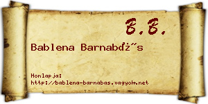 Bablena Barnabás névjegykártya