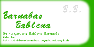 barnabas bablena business card